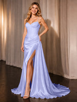 Silk-like Prom Dress with Appliques