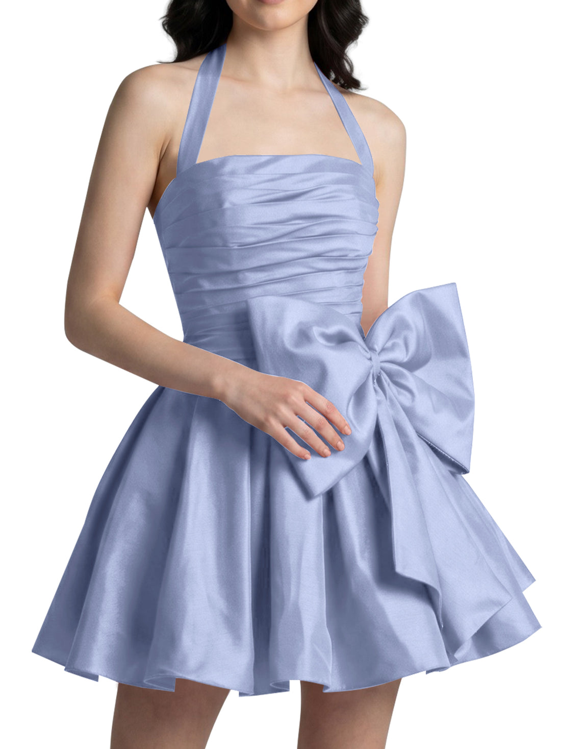 Halter Oversized Bow Mini Dress 