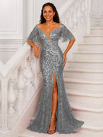 Mermaid Mother of the Bride Dress with V-neck 