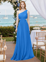 One-Shoulder Side Cut-Out Bridesmaid Dress 