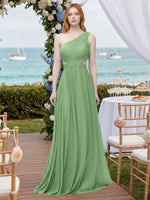 One-Shoulder Side Cut-Out Bridesmaid Dress 