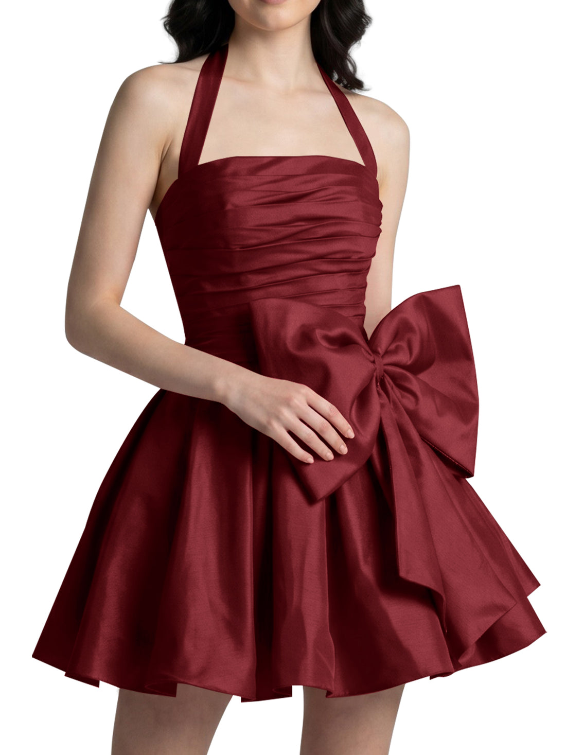 Halter Oversized Bow Mini Dress 