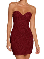 Sparkling Sheath Beading Mini Dress 