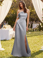 Satin Bow Accent Bridesmaid Dress 