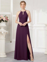 Chiffon Bridesmaid Dress with Halter 