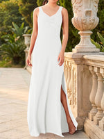 Chiffon Bridesmaid Dress with Slit 