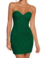 Sparkling Sheath Beading Mini Dress 