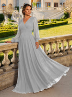 Chiffon Mother of the Bride Dress with Long Sleeves 