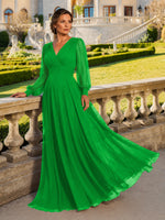 Chiffon Mother of the Bride Dress with Long Sleeves 