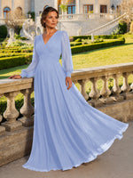 Chiffon Mother of the Bride Dress with Long Sleeves 