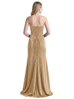 Velvet Prom Dress with Beaded Applique 