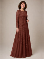 A-line Mother of the Bride Dress with Lace 