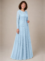 A-line Mother of the Bride Dress with Lace 