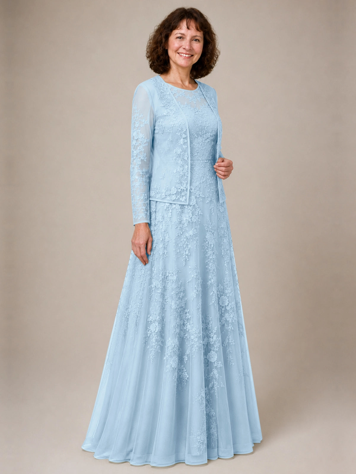 A-line Mother of the Bride Dress with Lace 