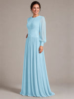 Chiffon Mother of the Bride Dress with Jewel Neckline 