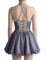 Beading Bubble Hem Mini Dress 