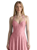 Halter Beaded Prom Dress 