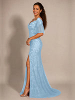 Mermaid Mother of the Bride Dress with V-neck 