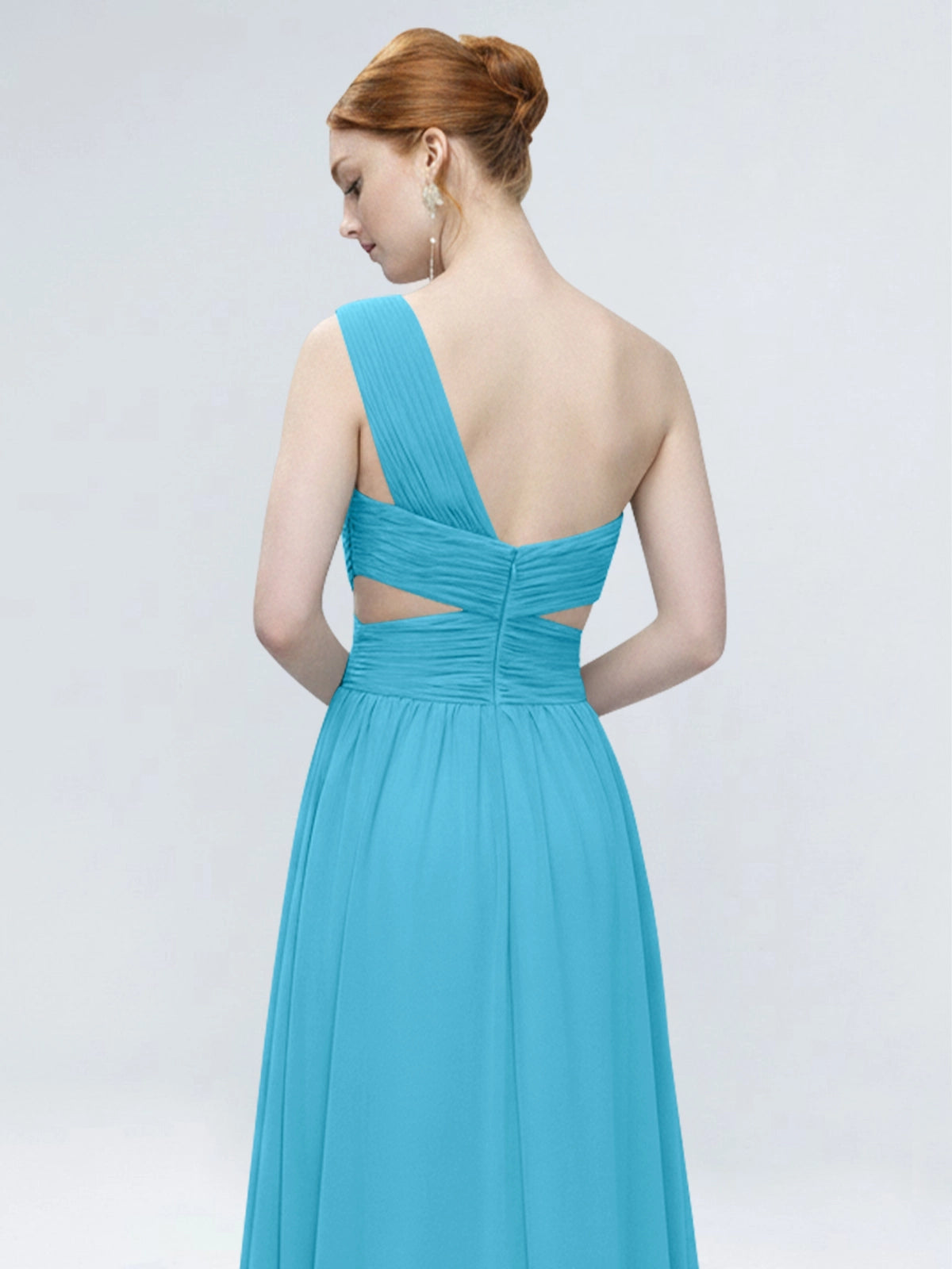 One-Shoulder Side Cut-Out Bridesmaid Dress 