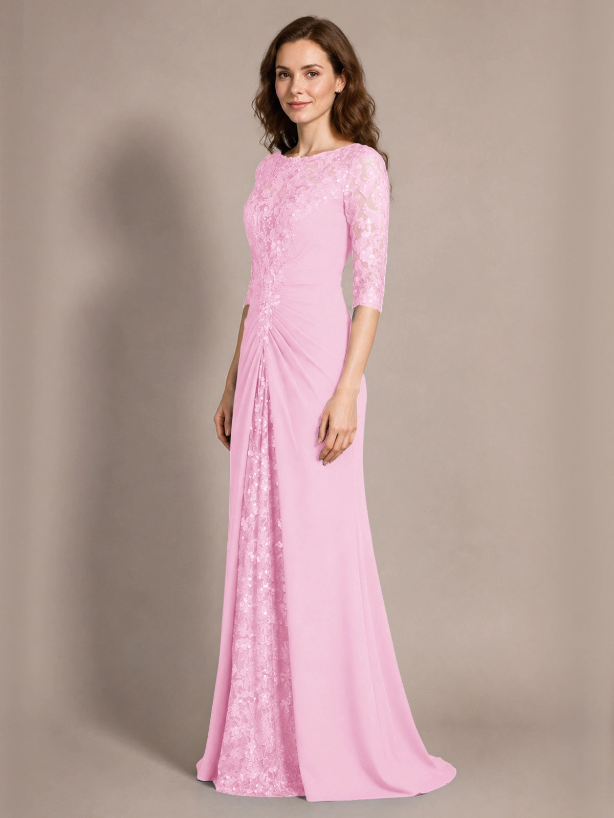 Lace Mother of the Bride Dress with Applique 