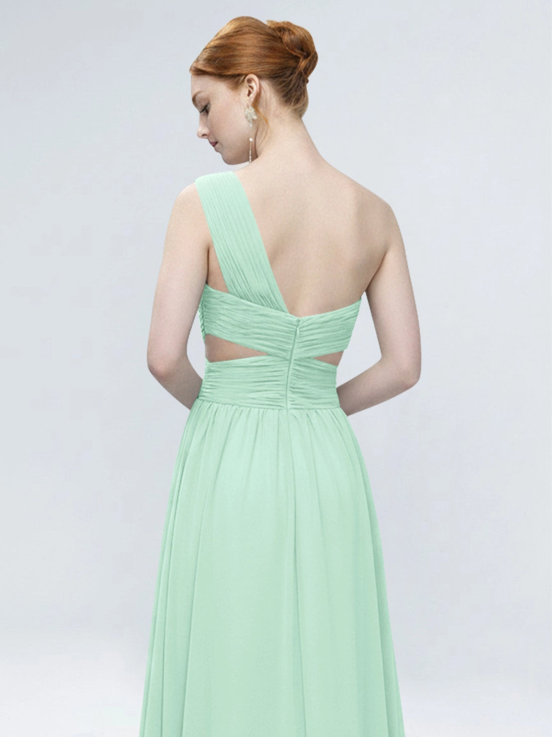 One-Shoulder Side Cut-Out Bridesmaid Dress 