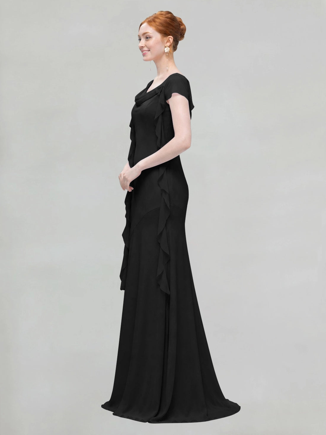 Flowy Ruffle Sheath Bridesmaid Dress 
