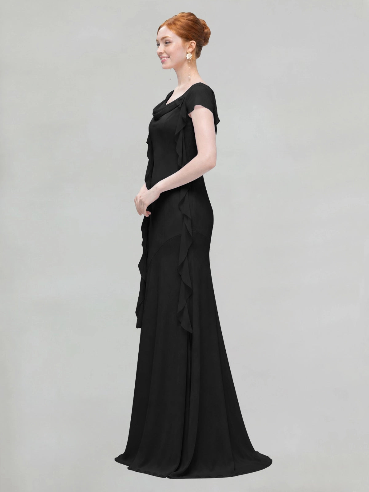 Flowy Ruffle Sheath Bridesmaid Dress 
