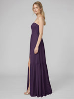 Strapless Bridesmaid Dress with Slit 