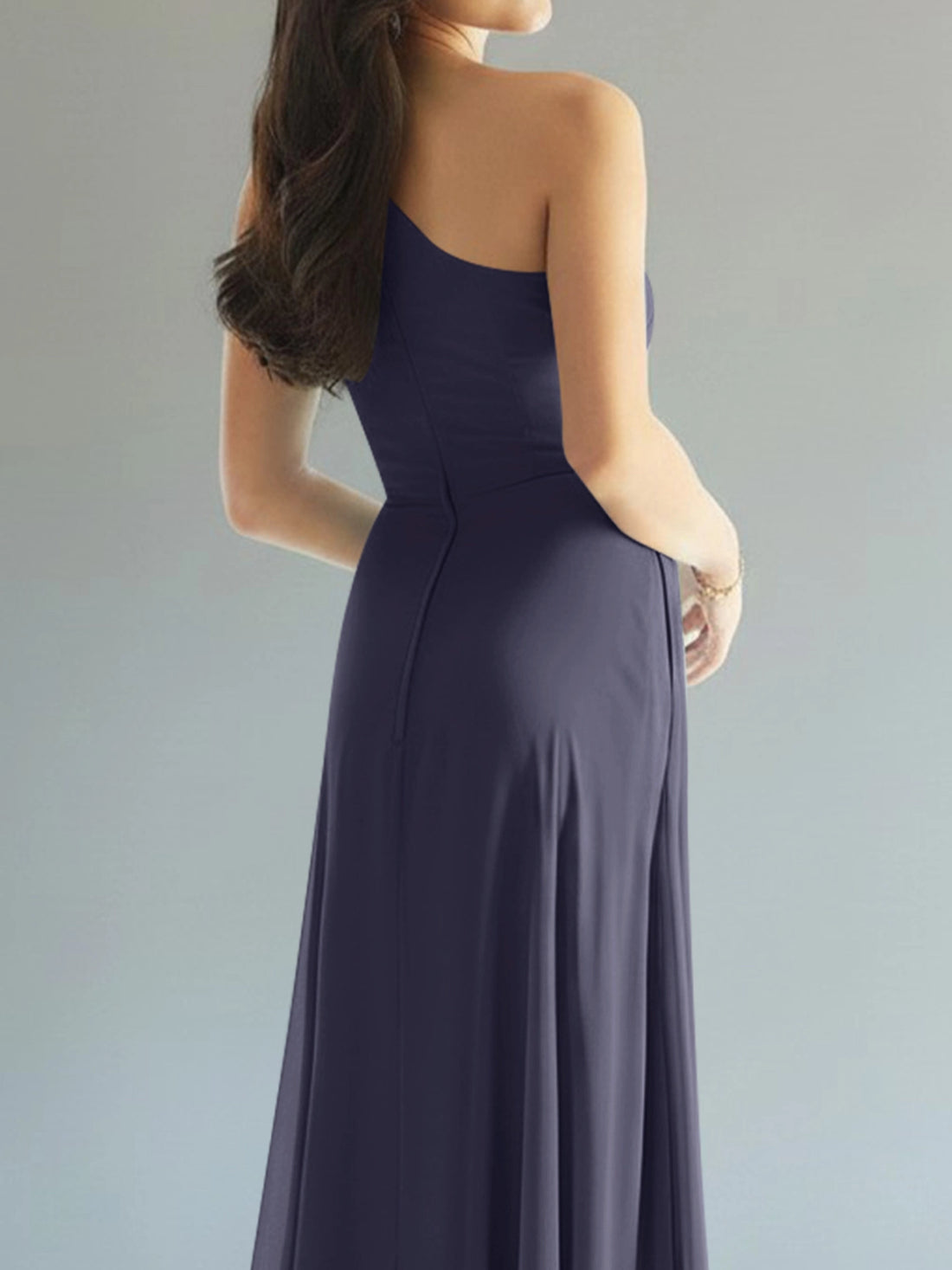 One-Shoulder Bridesmaid Dress with Slit