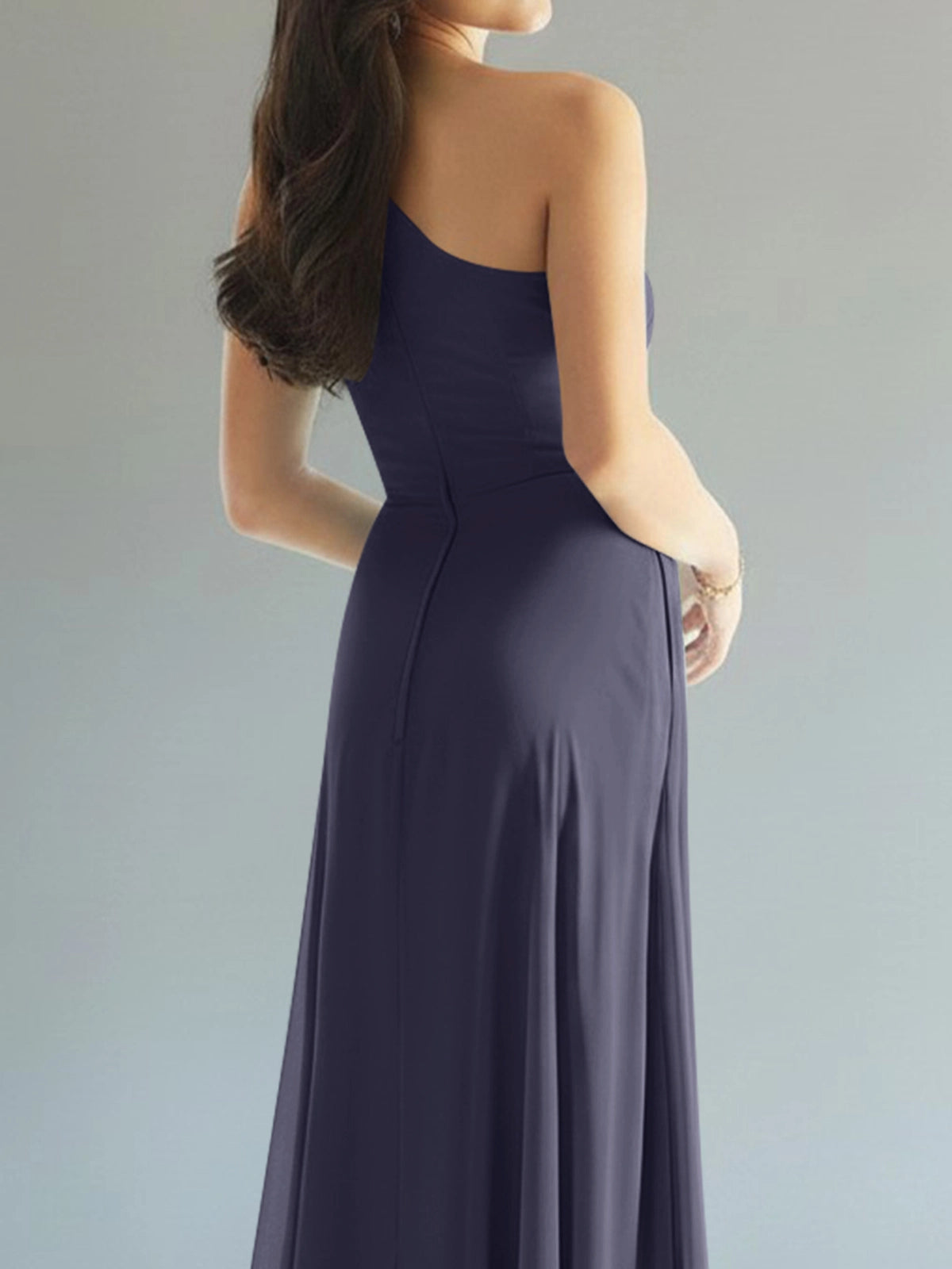 One-Shoulder Bridesmaid Dress with Slit