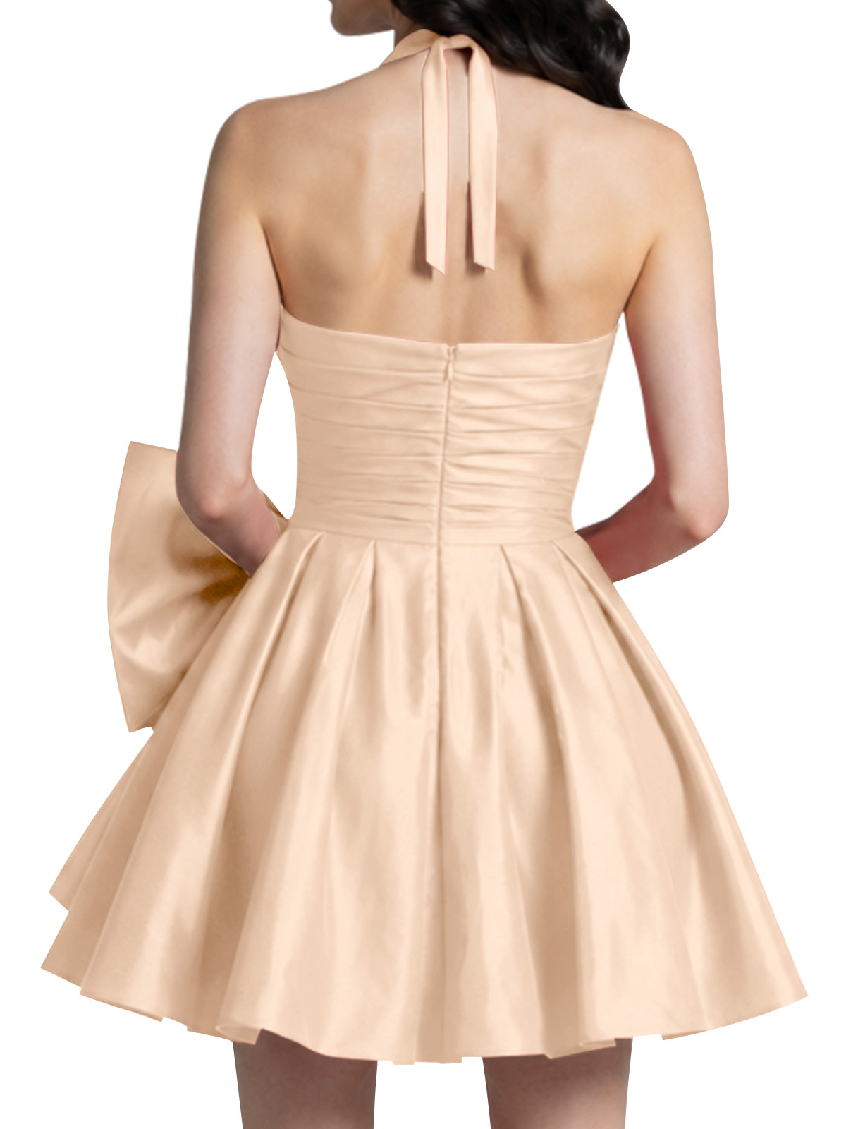 Halter Oversized Bow Mini Dress 