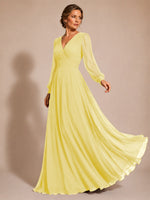 Chiffon Mother of the Bride Dress with Long Sleeves 