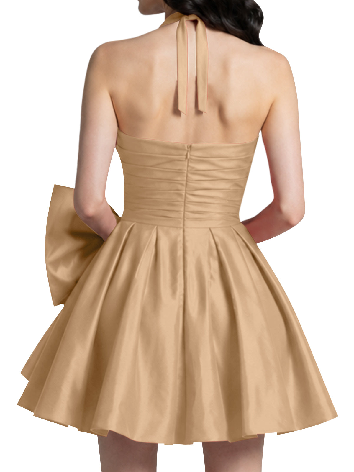 Halter Oversized Bow Mini Dress 