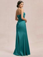 Satin Bow Accent Bridesmaid Dress 