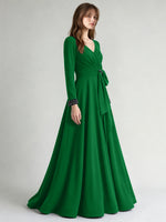 Stretch Satin Mother of the Bride Dress with Crystal