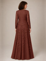 A-line Mother of the Bride Dress with Lace 