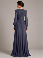 Chiffon Mother of the Bride Dress with Jewel Neckline 