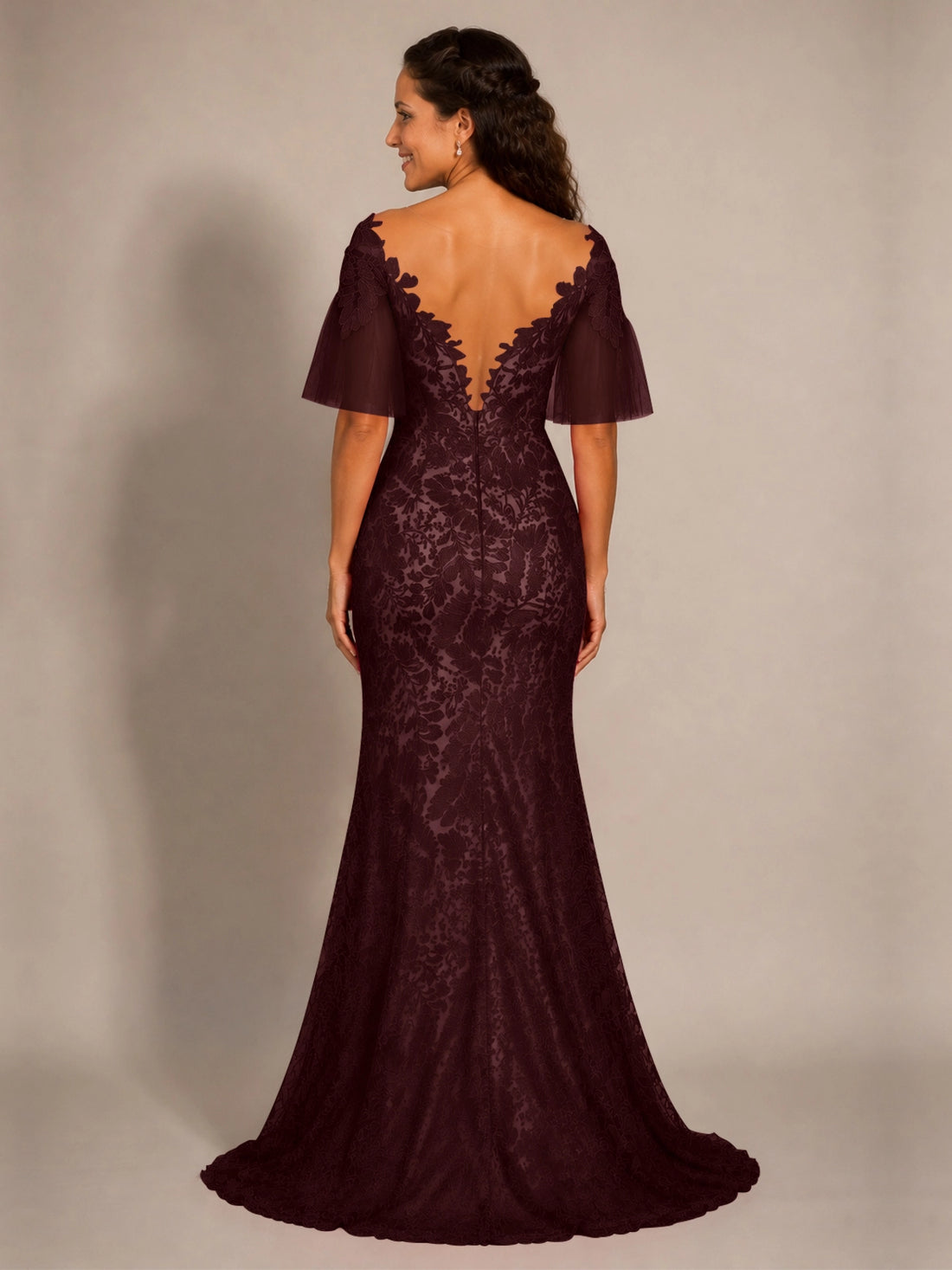 Mermaid Mother of the Bride Dress with V-neck 