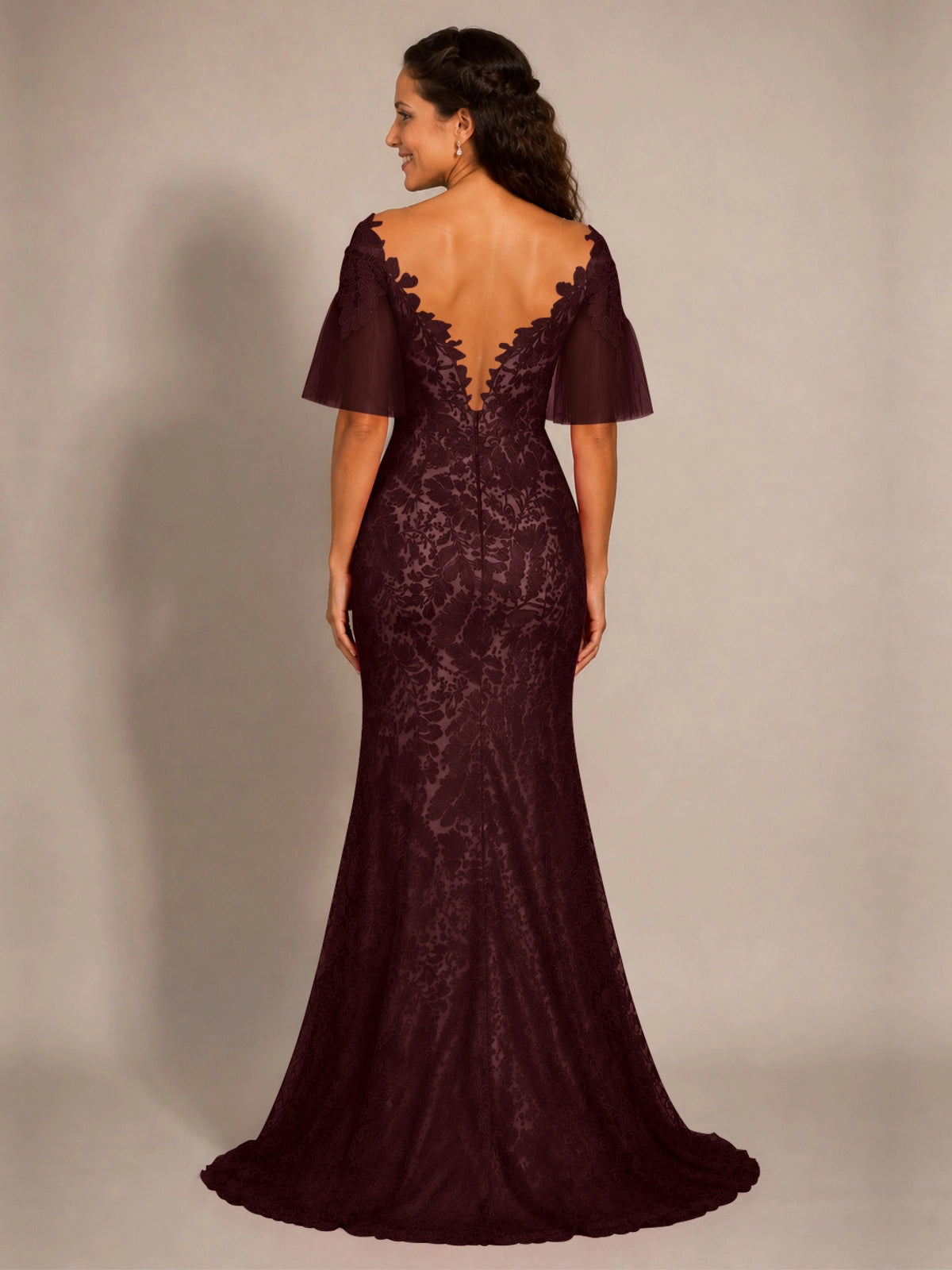 Mermaid Mother of the Bride Dress with V-neck 