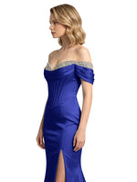 Corset Beaded Trumpet Prom Dress 