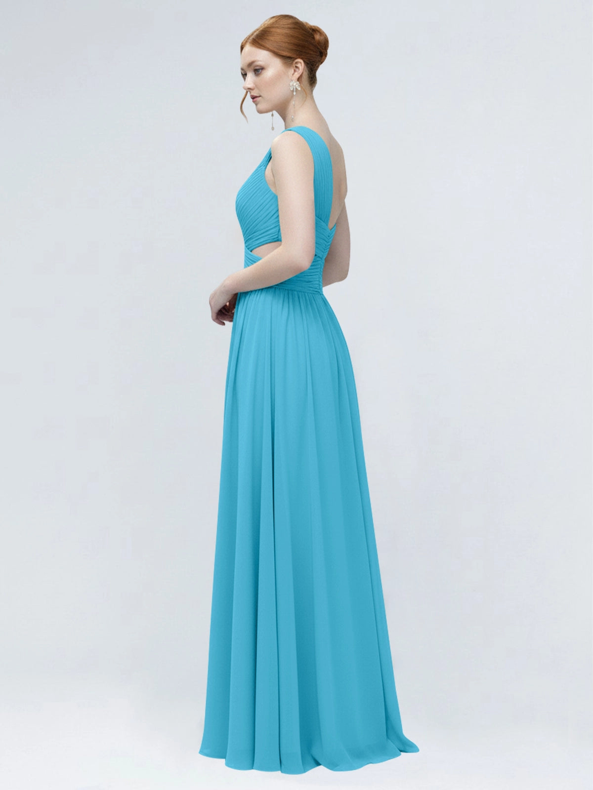One-Shoulder Side Cut-Out Bridesmaid Dress 