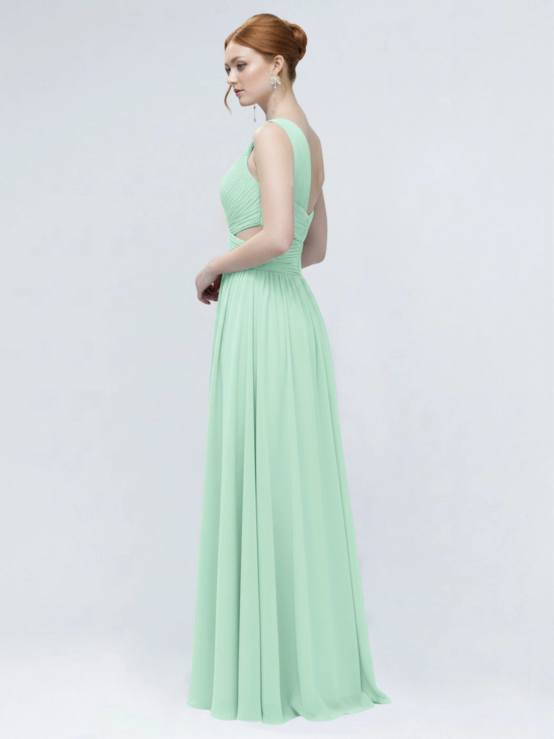 One-Shoulder Side Cut-Out Bridesmaid Dress 