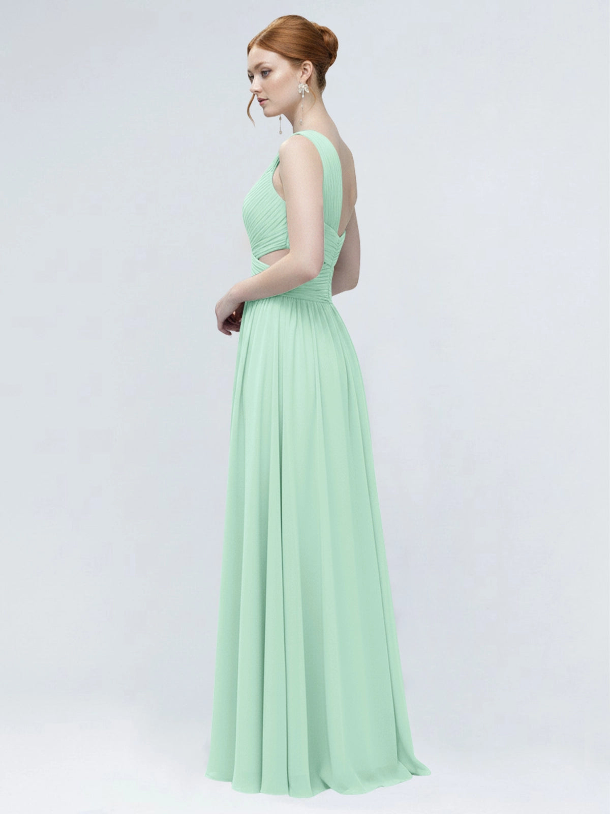 One-Shoulder Side Cut-Out Bridesmaid Dress 