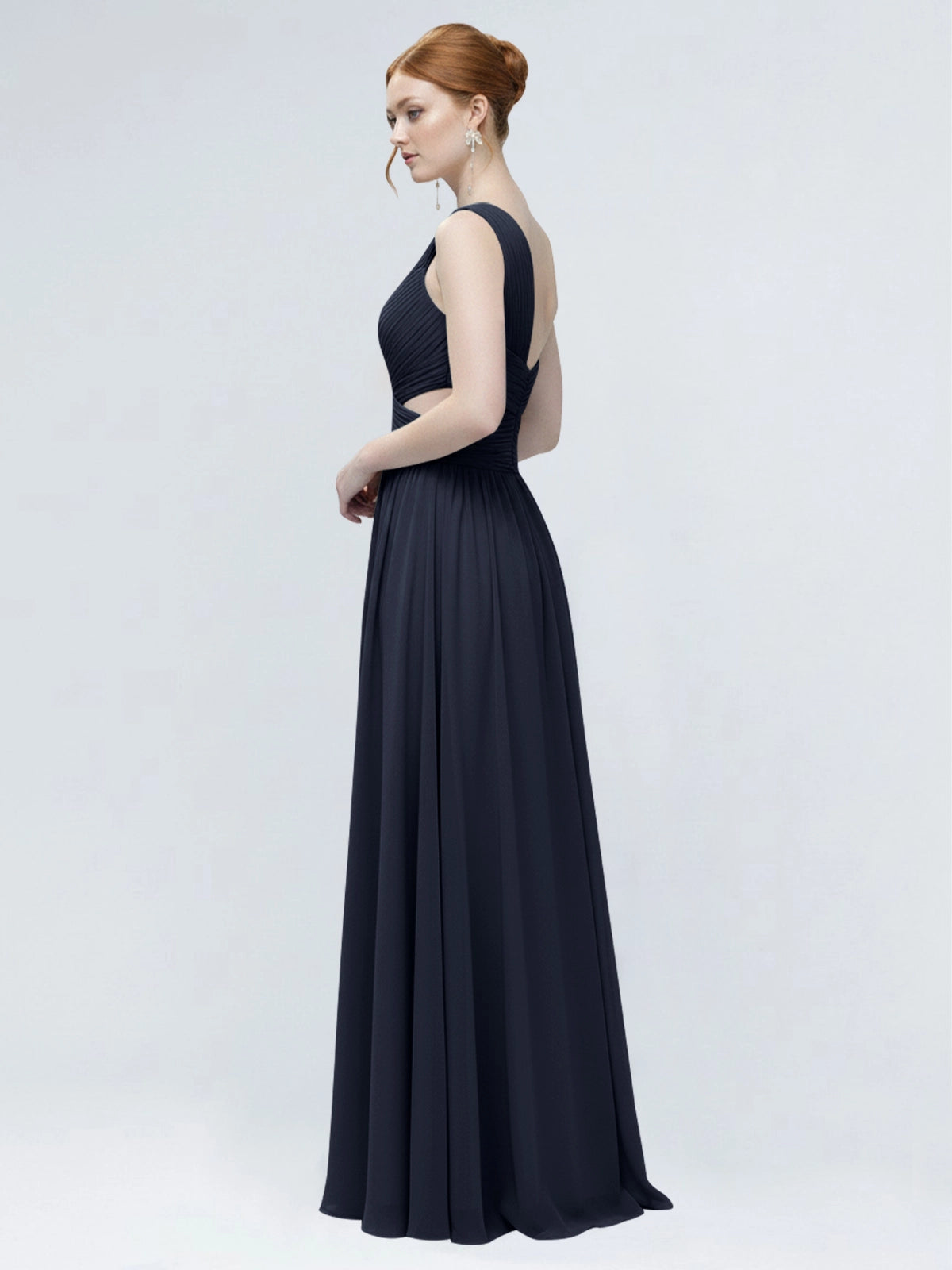 One-Shoulder Side Cut-Out Bridesmaid Dress 