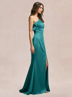 Satin Bow Accent Bridesmaid Dress 