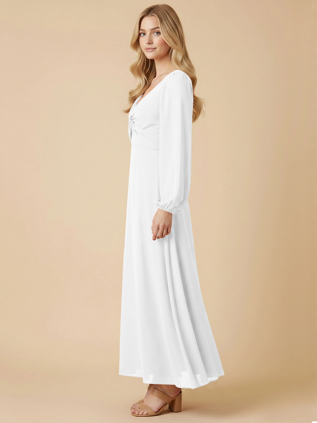 A-line Bridesmaid Dress with Long Sleeves 