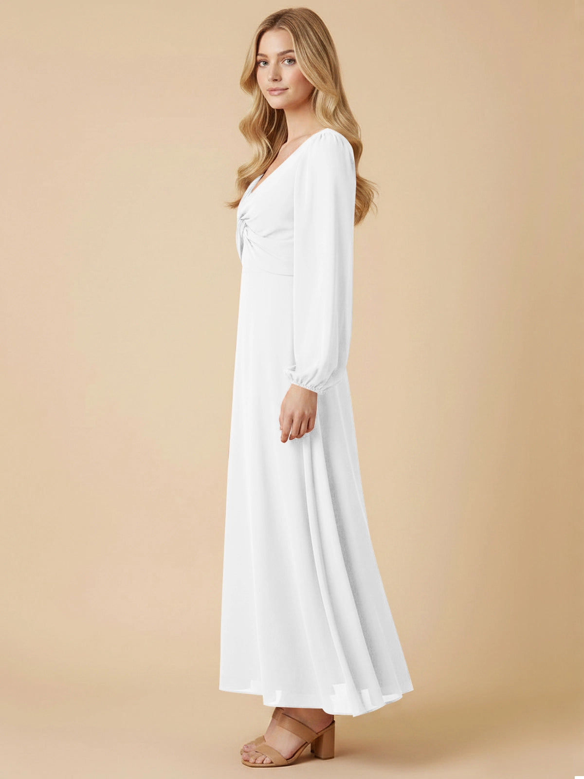 A-line Bridesmaid Dress with Long Sleeves 