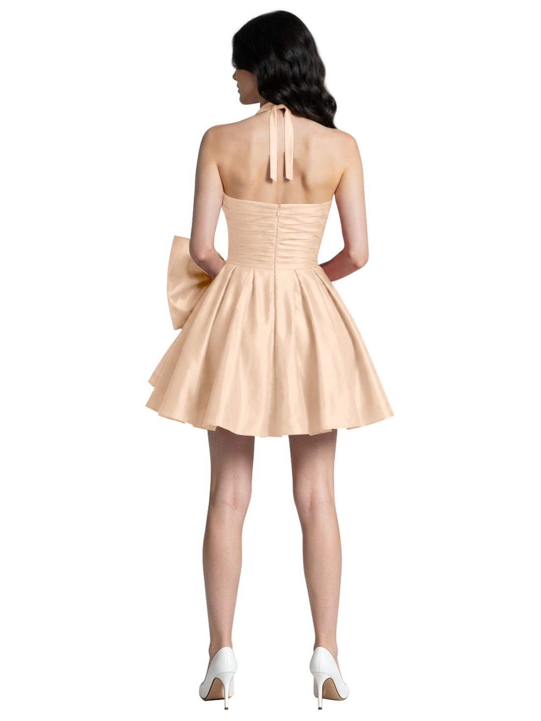 Halter Oversized Bow Mini Dress 