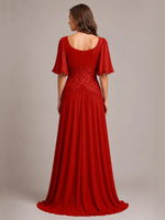 Cowl Neck Mother of the Bride Dress with Applique 