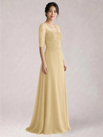 Lace Mother of the Bride Dress with Half Sleeves